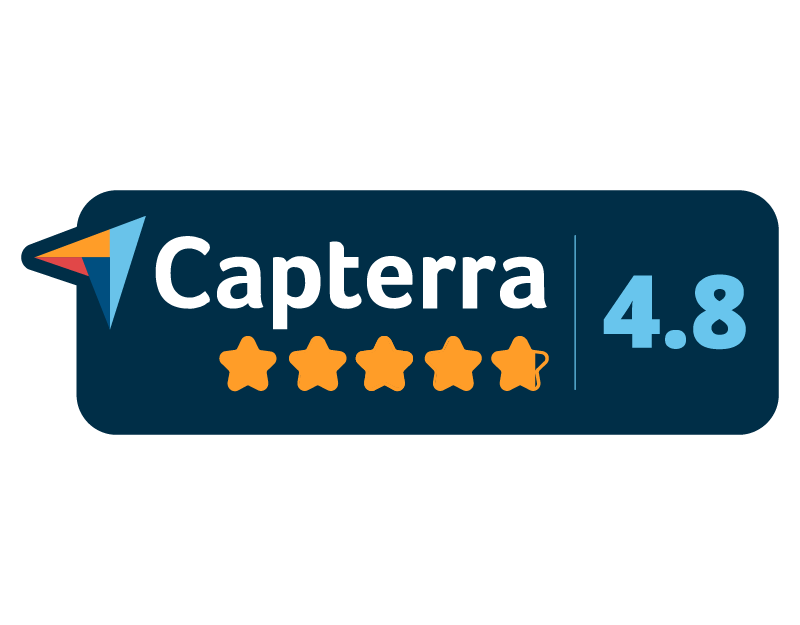 Capterra 4.8 out of 5 rating badge