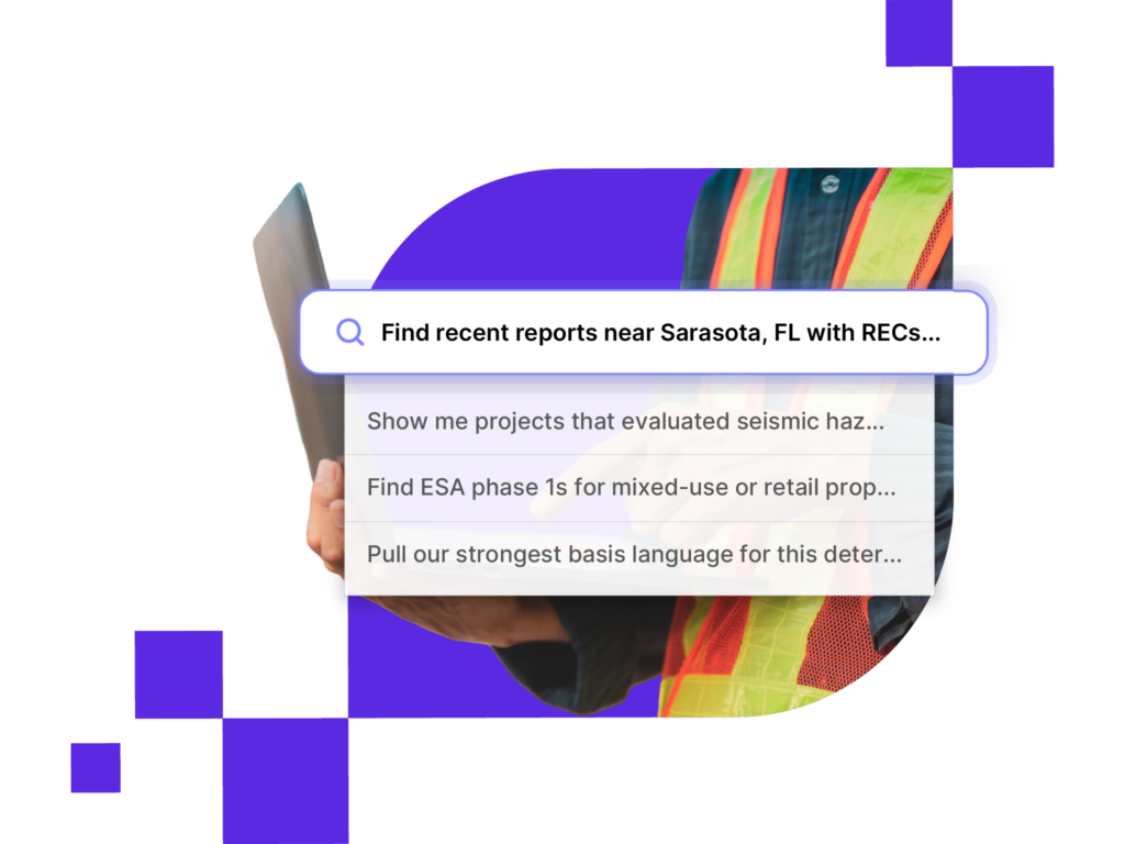 Quire AI search results drawn from a firm's completed reports